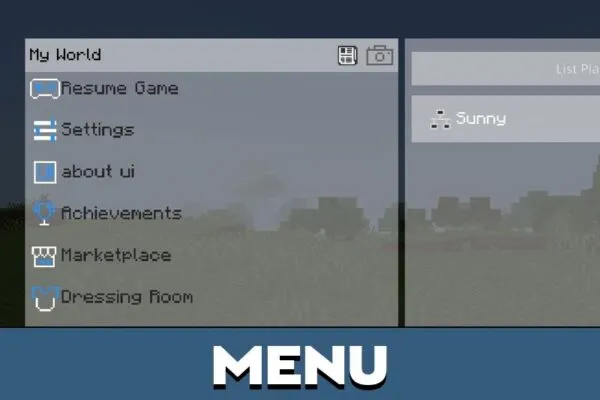 Menu from Cube UI Texture Pack for Minecraft PE