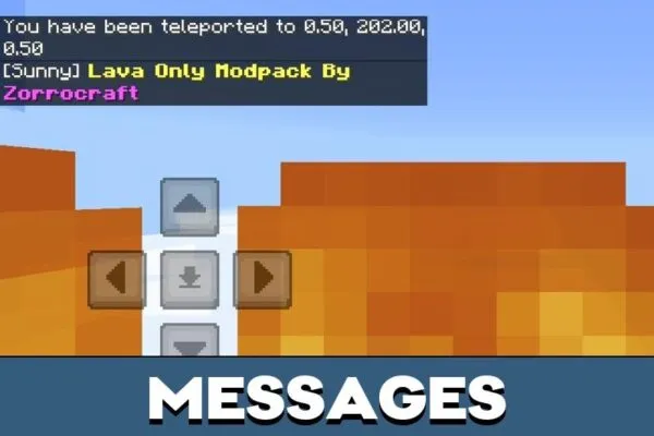 Messages from Lava One Block Mod for Minecraft PE