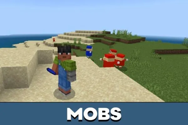 Mobs from Uganda Knuckles Mod for Minecraft PE