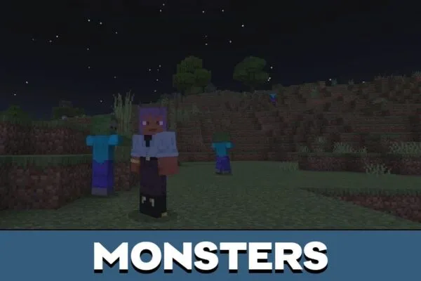 Monsters from You Can not Hide Mod for Minecraft PE