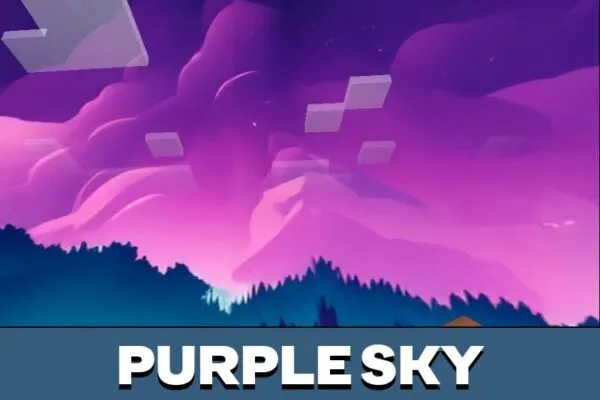 Purple Sky from Custom Cubemaps Texture Pack for Minecraft PE