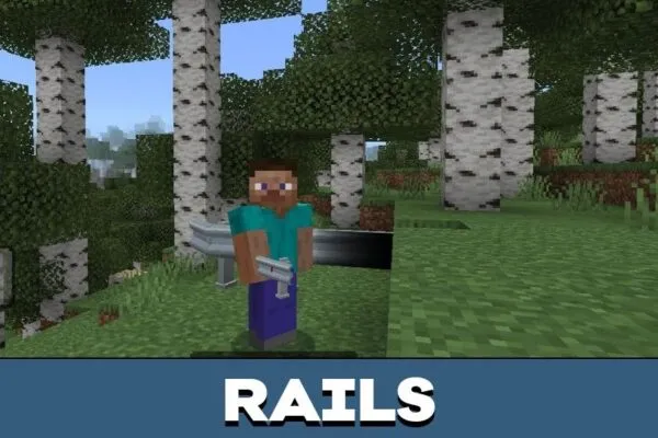 Rails from Road Signs Mod for Minecraft PE