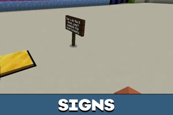 Signs from Clutch Craft Map for Minecraft PE