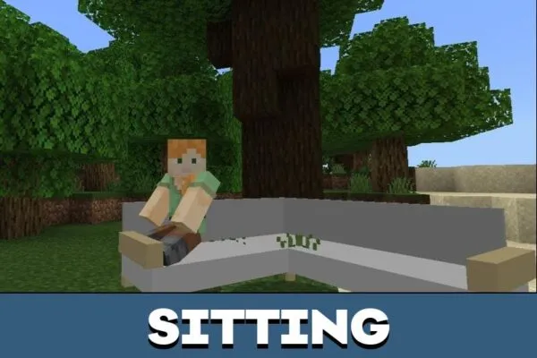 Sitting from Couch Furnitures Mod for Minecraft PE