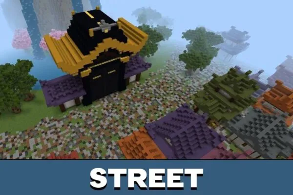 Street from Houses from One Piece Map for Minecraft PE