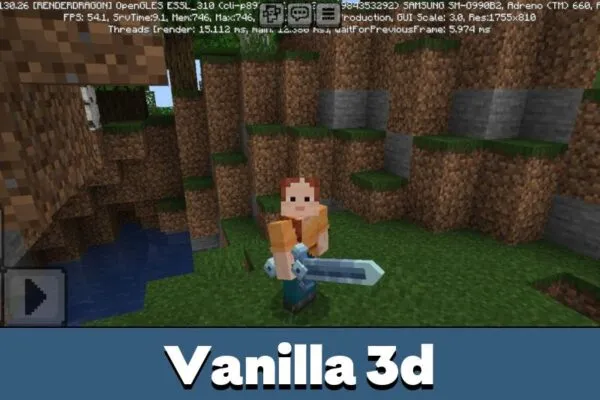 Vanilla 3d from Classic 3D Texture Pack for Minecraft PE