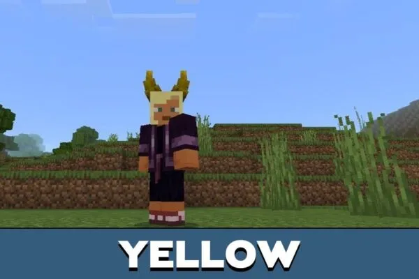 Yellow Colored Horns Mod for Minecraft PE