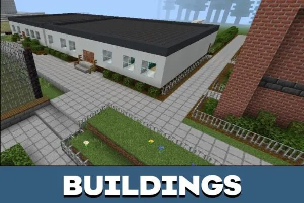 Buildings from British School Map for Minecraft PE