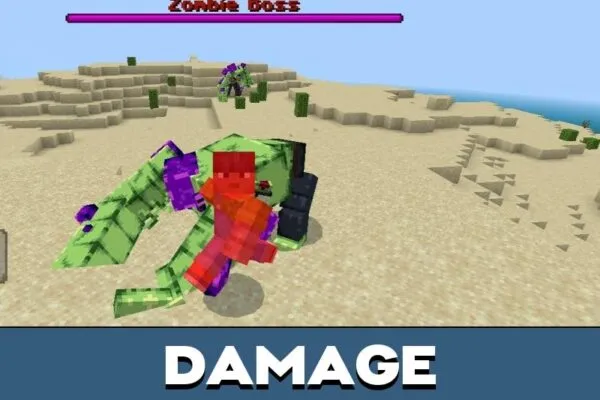 Damage from Zombie Boss Mod for Minecraft PE