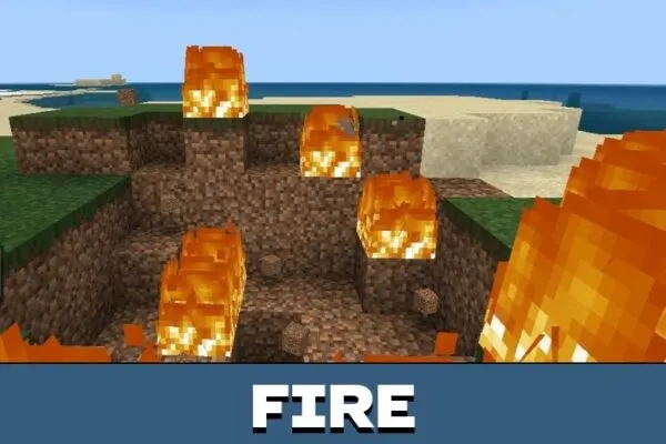 Fire from Throwable Fireball Mod for Minecraft PE