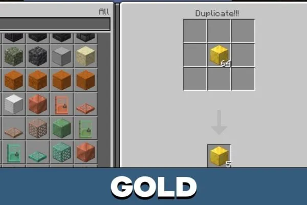 Gold from Block Duplicator Mod for Minecraft PE