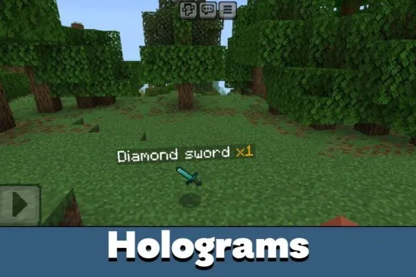 Holograms from Dropped Items Mod for Minecraft PE