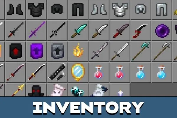 Inventory from Fiery Combat Mod for Minecraft PE