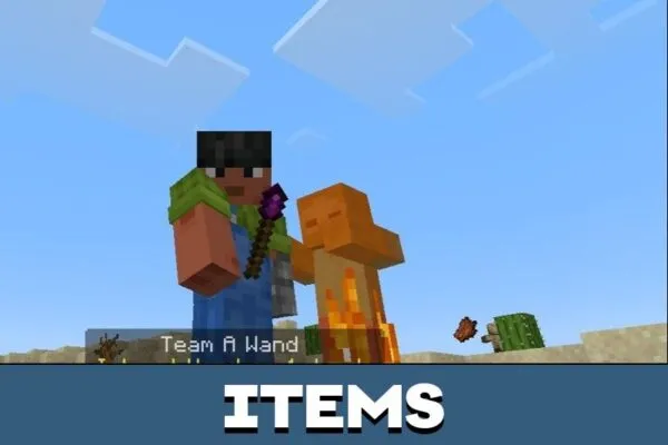 Items from Mob Battle Wands Mod for Minecraft PE