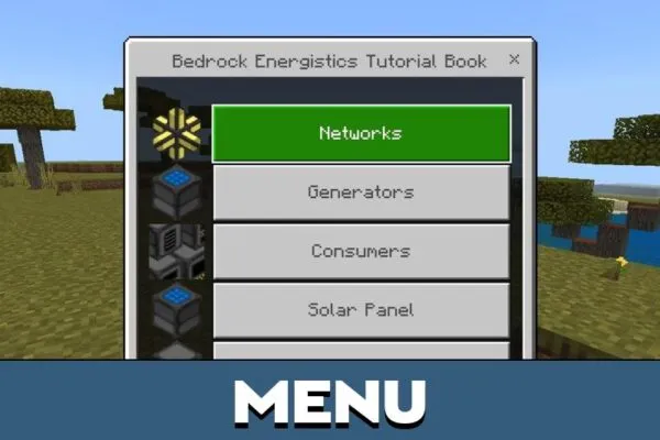 Menu from Energistics Mod for Minecraft PE