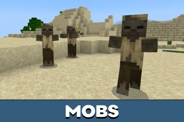 Mobs from Mob Battle Wands Mod for Minecraft PE