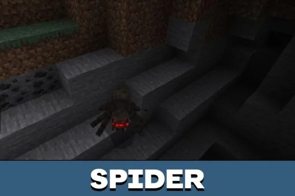 Spider from Make Mobs Scary Again Mod for Minecraft PE