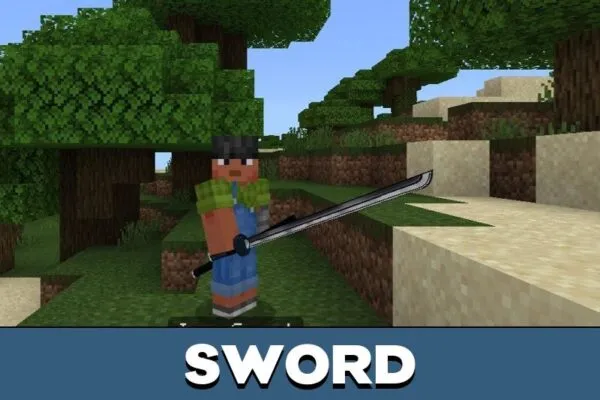 Sword from Kimetsu Texture Pack for Minecraft PE