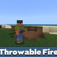 Throwable Fireball Mod for Minecraft PE