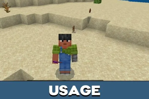 Usage from Mob Battle Wands Mod for Minecraft PE