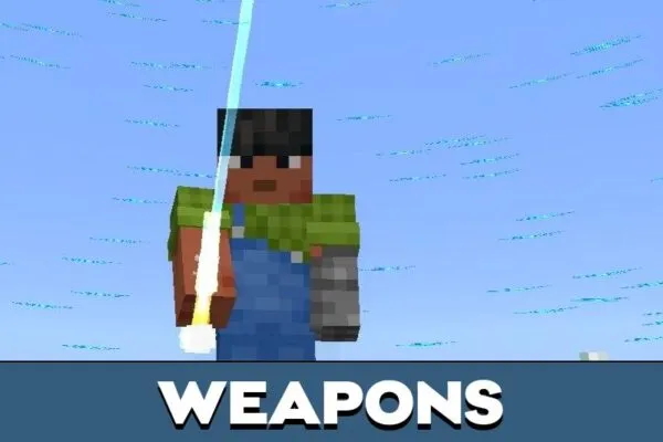 Weapons from Lighting Magic Mod for Minecraft PE