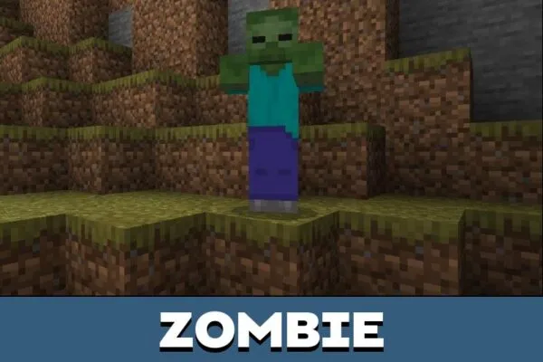 Zombie from Make Mobs Scary Again Mod for Minecraft PE