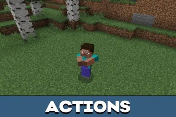 Actions from 3d Player Texture Pack for Minecraft PE