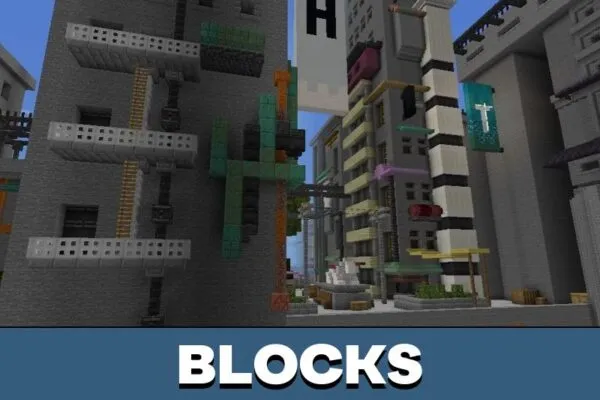 Blocks from yberpunk City Map for Minecraft PE