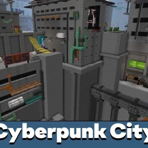 Cyberpunk City Map for Minecraft PE