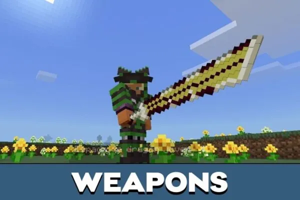 Weapons from Old Dragons Mod for Minecraft PE