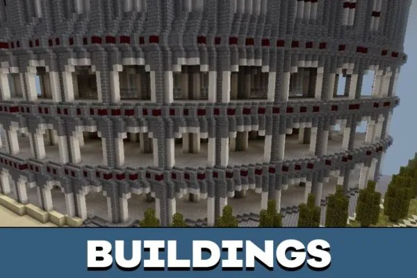 Buildings from City Roman Style Map for Minecraft PE