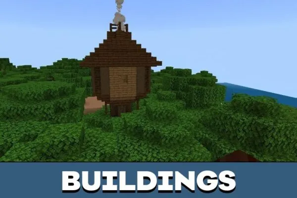 Buildings from Ruin Structures Mod for Minecraft PE