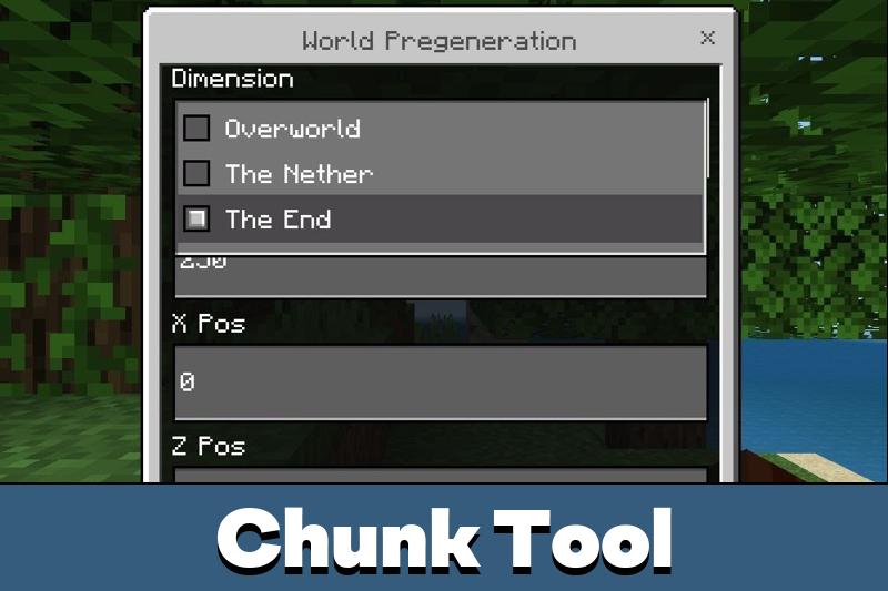 Chunk Pregenerator Tool Mod for Minecraft PE