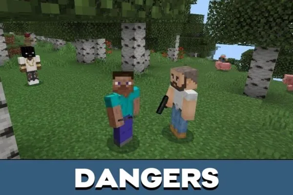 Dangers from City Mobs Mod for Minecraft PE