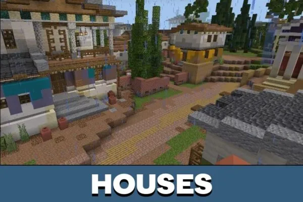 Houses from City Roman Style Map for Minecraft PE