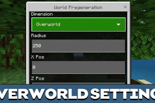 Overworld Settings from Chunk Pregenerator Tool Mod for Minecraft PE