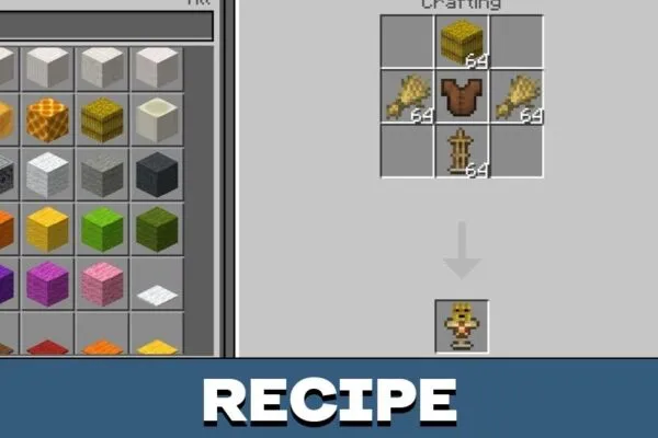 Recipe from Target Dummy Mod for Minecraft PE