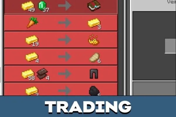 Trading from Goblin Trader Mod for Minecraft PE