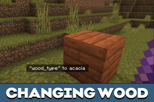 Changing Wood from Debug Stick Mod for Minecraft PE