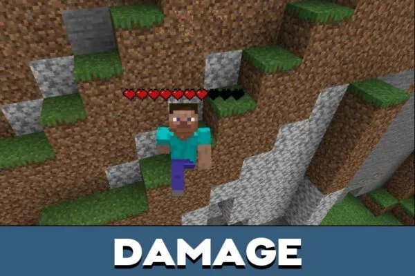 Damage from Player Health Indicator Mod for Minecraft PE