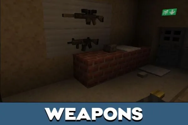 Weapons from Get out Map for Minecraft PE