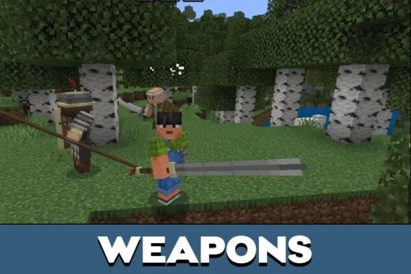 Weapons from Silk Road Mod for Minecraft PE