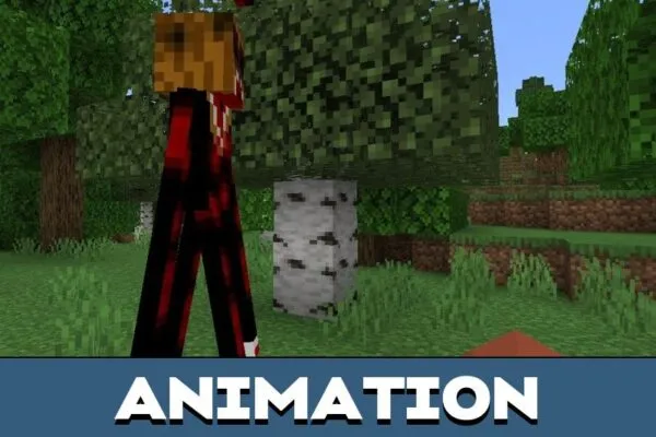 Animation from Pumpkin Man Mod for Minecraft PE