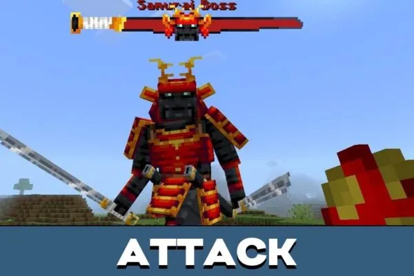 Attack from Samurai Boss Mod for Minecraft PE