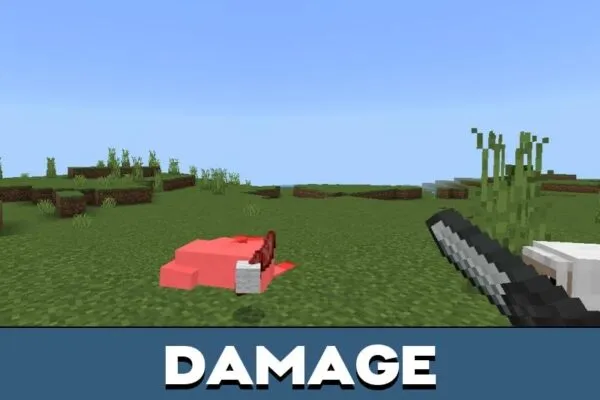 Damage from Ancient Saurus Sword Mod for Minecraft PE