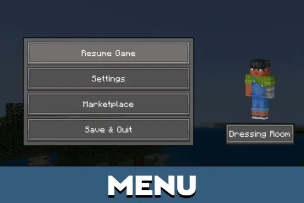 Menu from Devamped Texture Pack for Minecraft PE