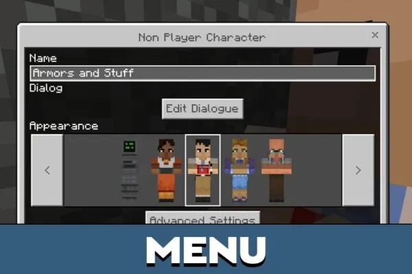 Menu from Pale Garden Map for Minecraft PE