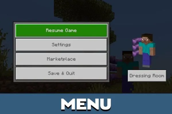 Menu from Susanoos Protection Texture Pack for Minecraft PE