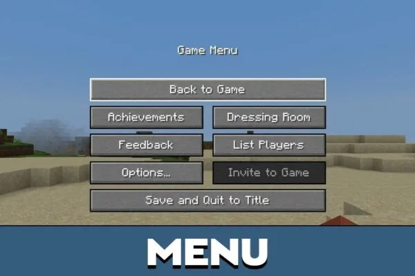 Menu from VDX Java UI Texture Pack for Minecraft PE