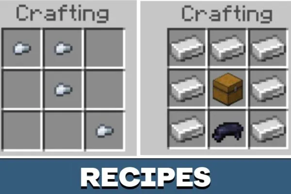 Recipes from Safes Mod for Minecraft PE